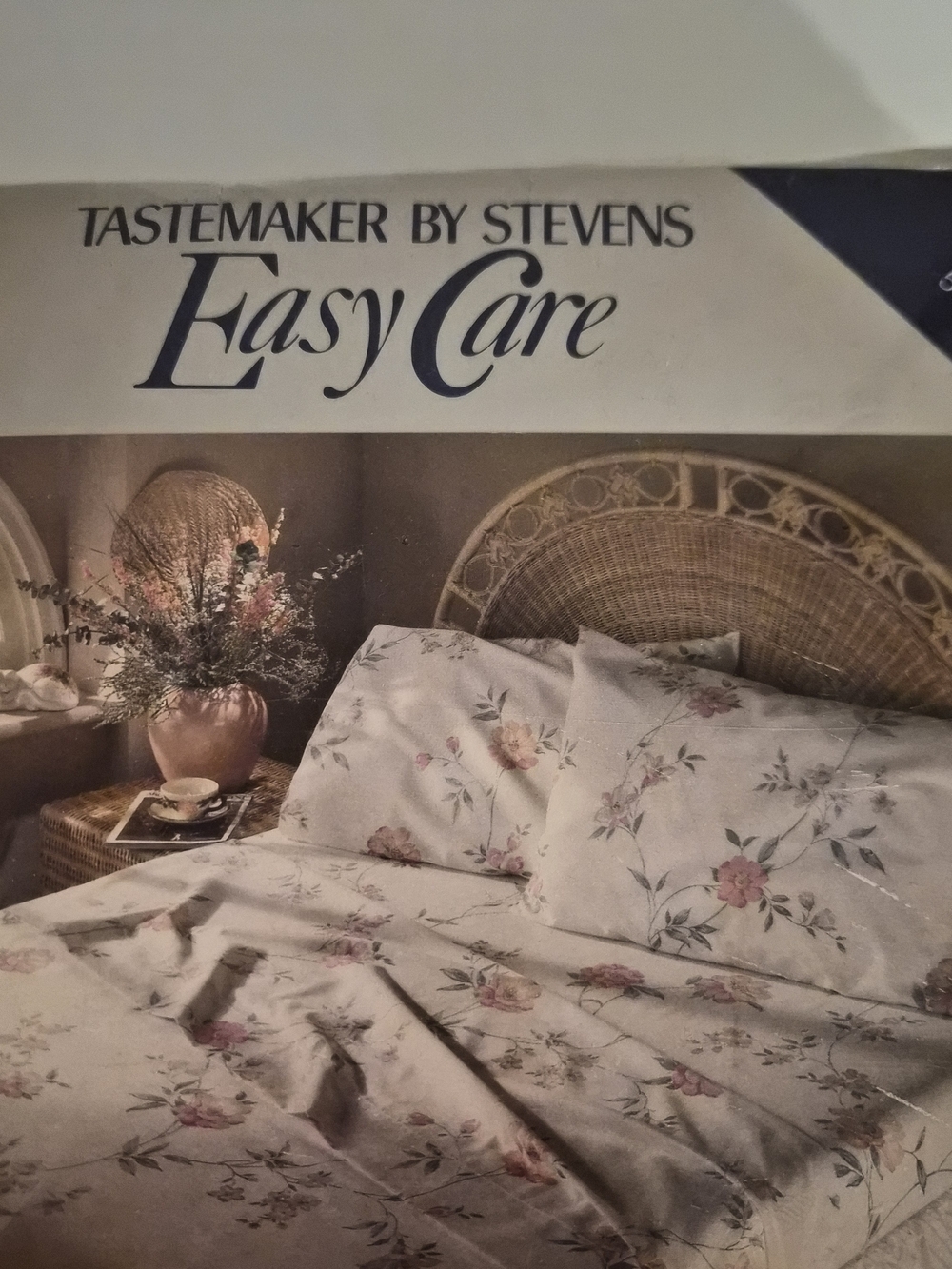 Easy Care Floral Sheet Set in Cream with Pink Floral Accents